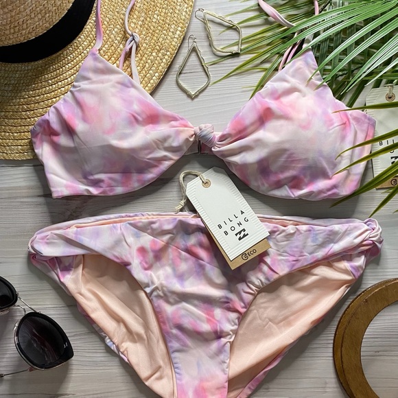 Billabong 🌸 Pink/Lilac Tie-Dye Bikini Set - Picture 8 of 14